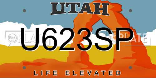 U623SP Utah License Plate