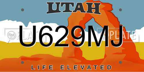 U629MJ Utah License Plate