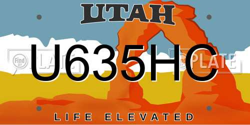 U635HC Utah License Plate