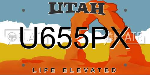 U655PX Utah License Plate