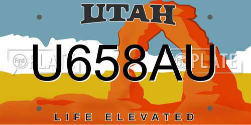 U658AU Utah License Plate