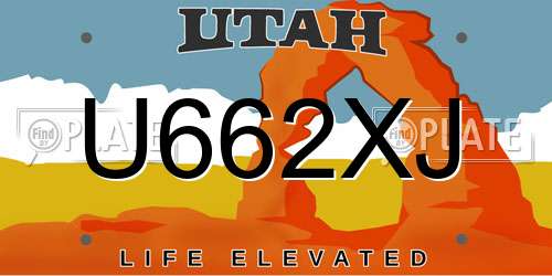 U662XJ Utah License Plate