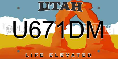 U671DM Utah License Plate