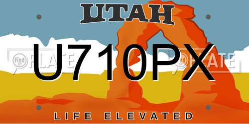 U710PX Utah License Plate