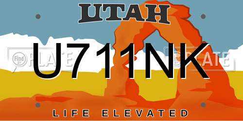U711NK Utah License Plate