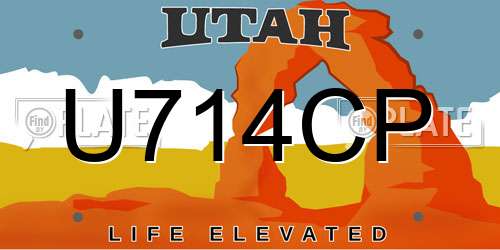 U714CP Utah License Plate