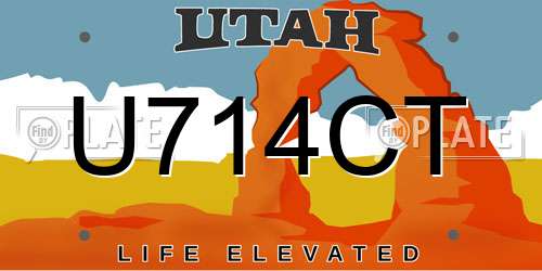 U714CT Utah License Plate