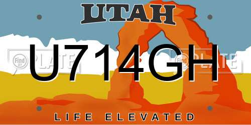 U714GH Utah License Plate