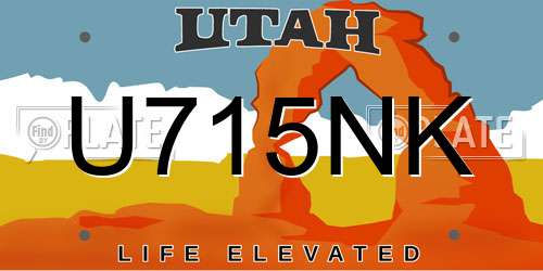 U715NK Utah License Plate