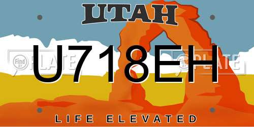 U718EH Utah License Plate
