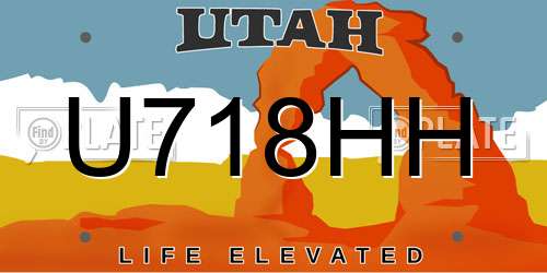 U718HH Utah License Plate