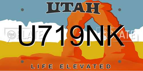 U719NK Utah License Plate