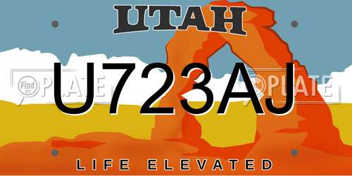 U723AJ Utah License Plate