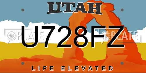 U728FZ Utah License Plate