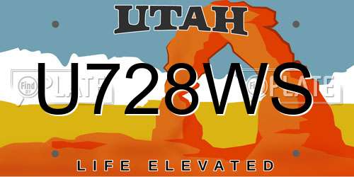 U728WS Utah License Plate