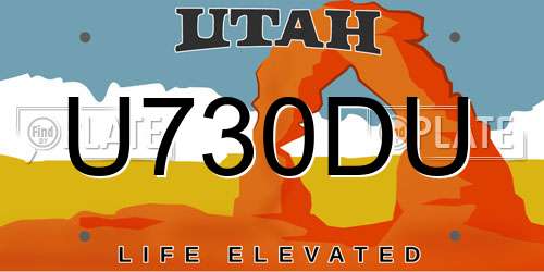 U730DU Utah License Plate