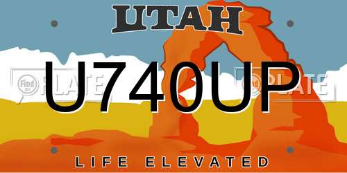U740UP Utah License Plate