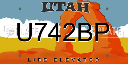 U742BP Utah License Plate