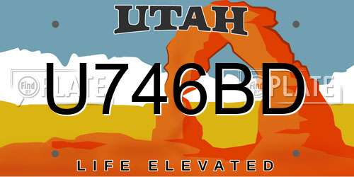 U746BD Utah License Plate