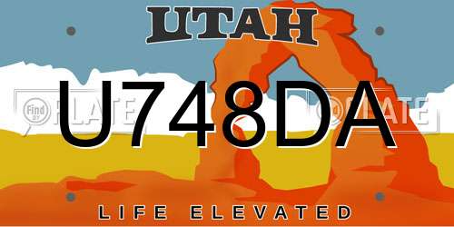 U748DA Utah License Plate
