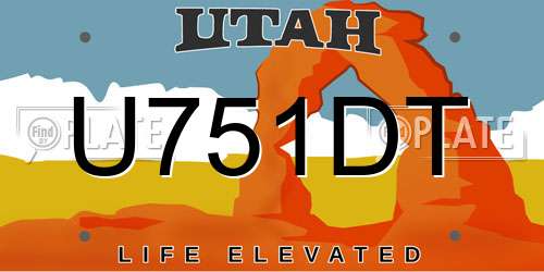 U751DT Utah License Plate