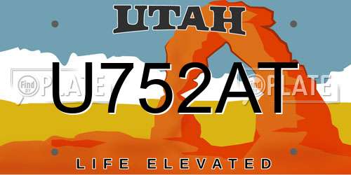 U752AT Utah License Plate