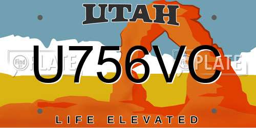 U756VC Utah License Plate