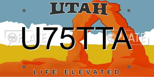 U75TTA Utah License Plate