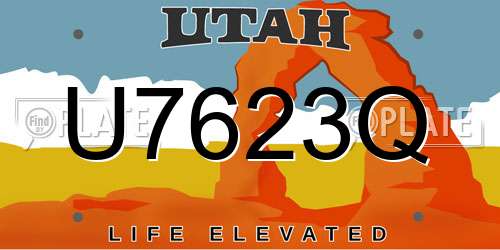 U7623Q Utah License Plate