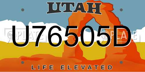 U76505D Utah License Plate