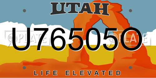 U76505O Utah License Plate