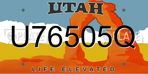 U76505Q Utah License Plate