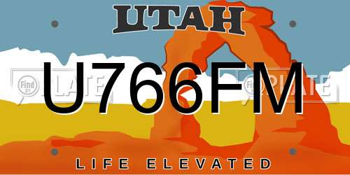 U766FM Utah License Plate