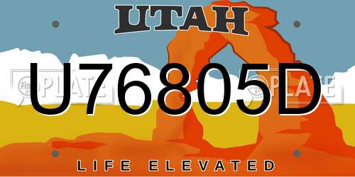 U76805D Utah License Plate