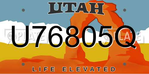 U76805Q Utah License Plate
