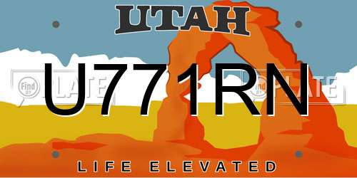 U771RN Utah License Plate