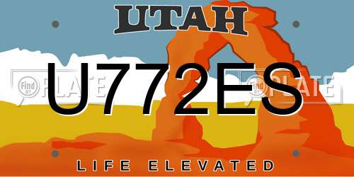U772ES Utah License Plate