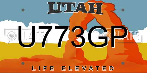 U773GP Utah License Plate