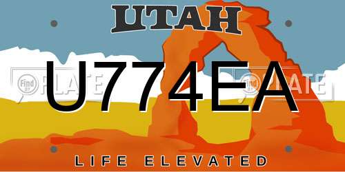 U774EA Utah License Plate