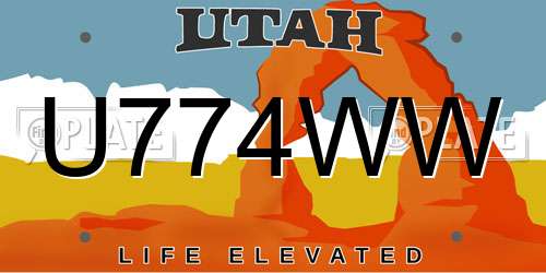 U774WW Utah License Plate