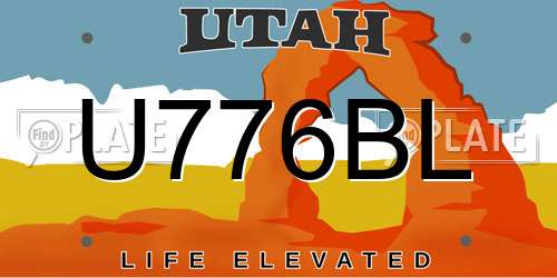 U776BL Utah License Plate