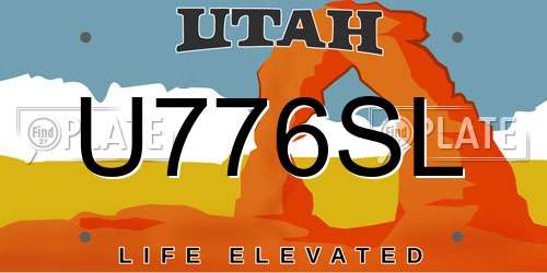 U776SL Utah License Plate
