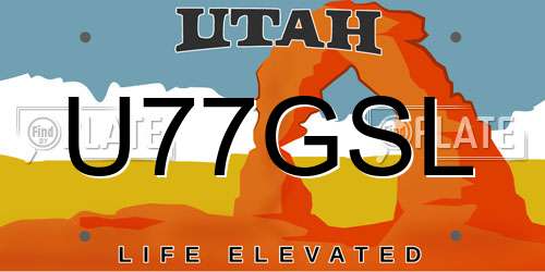 U77GSL Utah License Plate