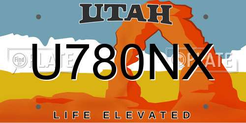 U780NX Utah License Plate