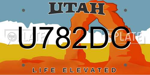 U782DC Utah License Plate