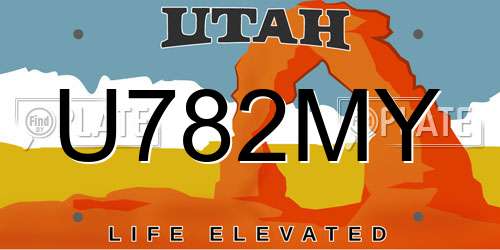 U782MY Utah License Plate