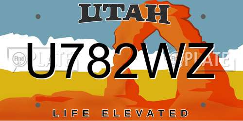 U782WZ Utah License Plate