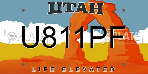 U811PF Utah License Plate