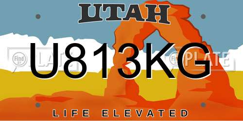 U813KG Utah License Plate