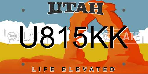 U815KK Utah License Plate